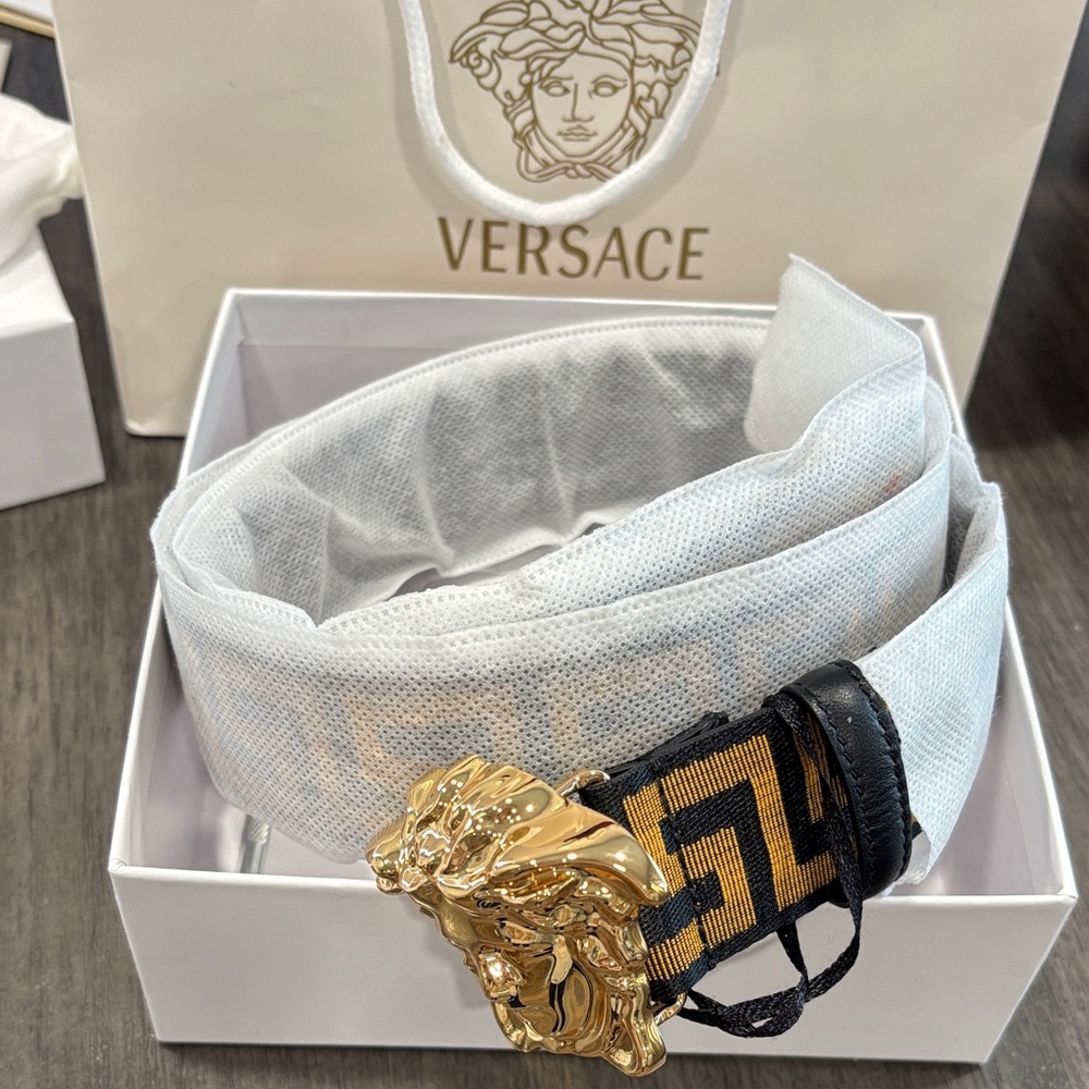 Versace Black and Gold Belt